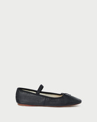 Loeffler Randall Women | Leonie Black Leather Ballet Flat