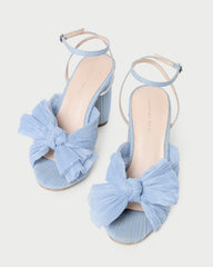 Loeffler Randall Women | Camellia Blue Pleated Bow Heel