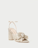 Camellia Platinum Pleated Bow Heel | Loeffler Randall Women