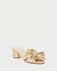 Loeffler Randall Women | Emilia Gold Pleated Bow Heel