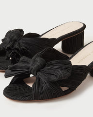 Emilia Black Pleated Bow Heel | Loeffler Randall Women