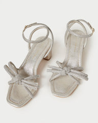 Loeffler Randall Women | Mikel Cappuccino Bow Mid-Heel Sandal