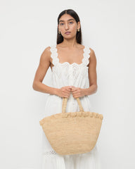 Loeffler Randall Women | Cyrus Natural Ruffled Woven Tote
