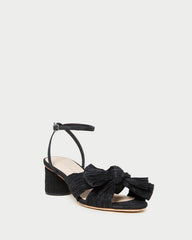 Dahlia Black Pleated Bow Heel | Women Loeffler Randall