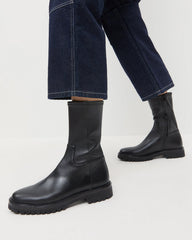 Danny Black Leather Lug Boot | Women Loeffler Randall