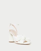 Camellia White Pleated Bow Heel | Loeffler Randall Women