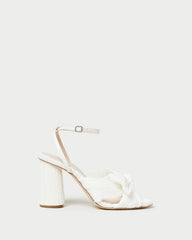 Camellia White Pleated Bow Heel | Loeffler Randall Women