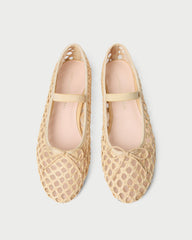Loeffler Randall Women | Leonie Natural Crochet Ballet Flat