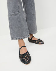 Leonie Black Crochet Ballet Flat | Women Loeffler Randall