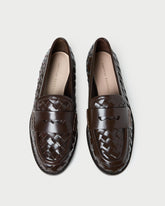 Rachel Espresso Woven Leather Loafer | Women Loeffler Randall