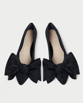 Noa Black Moiré Bow Flat | Women Loeffler Randall