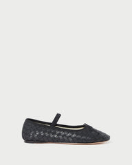 Leonie Black Woven Ballet Flat | Loeffler Randall Women