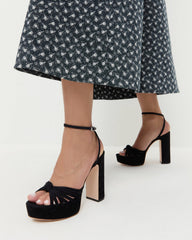 Rivka Black Suede Platform Sandal | Women Loeffler Randall