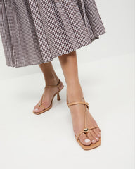 Loeffler Randall Women | Triana Dune Leather Mid-Heel Sandal