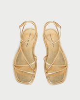 Loeffler Randall Women | Noor Gold Leather Flat Sandal