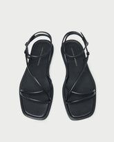 Loeffler Randall Women | Noor Black Leather Flat Sandal
