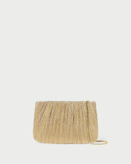 Brit Gold Lamé Pleated Clutch | Loeffler Randall Women