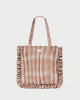 Justine Brown Gingham Ruffle Tote | Women Loeffler Randall