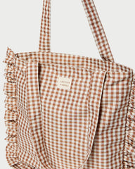 Justine Brown Gingham Ruffle Tote | Women Loeffler Randall