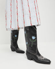 Wilder Black Tulip Leather Boot | Loeffler Randall Women