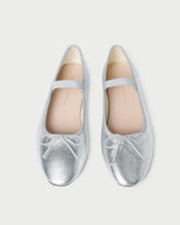 Loeffler Randall Women | Leonie Silver Leather Ballet Flat