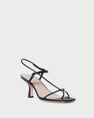Triana Black Leather Mid-Heel Sandal | Women Loeffler Randall