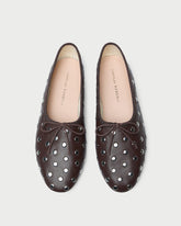 Landon Espresso/Silver Leather Ballet Flat | Loeffler Randall Women