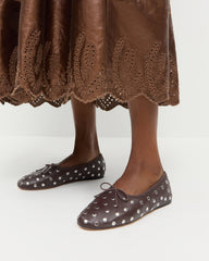Landon Espresso/Silver Leather Ballet Flat | Loeffler Randall Women