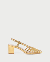 Priscilla Gold Lattice Heeled Sandal | Women Loeffler Randall