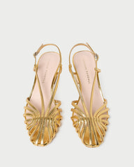 Priscilla Gold Lattice Heeled Sandal | Women Loeffler Randall