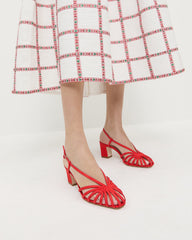 Priscilla Red Moiré Heeled Sandal | Loeffler Randall Women