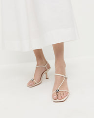 Triana White Leather Mid-Heel Sandal | Women Loeffler Randall