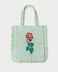 Loeffler Randall Women | Justine Mint Crochet Ruffle Tote