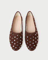 Loeffler Randall Women | Landon Espresso/Silver Suede Ballet Flat