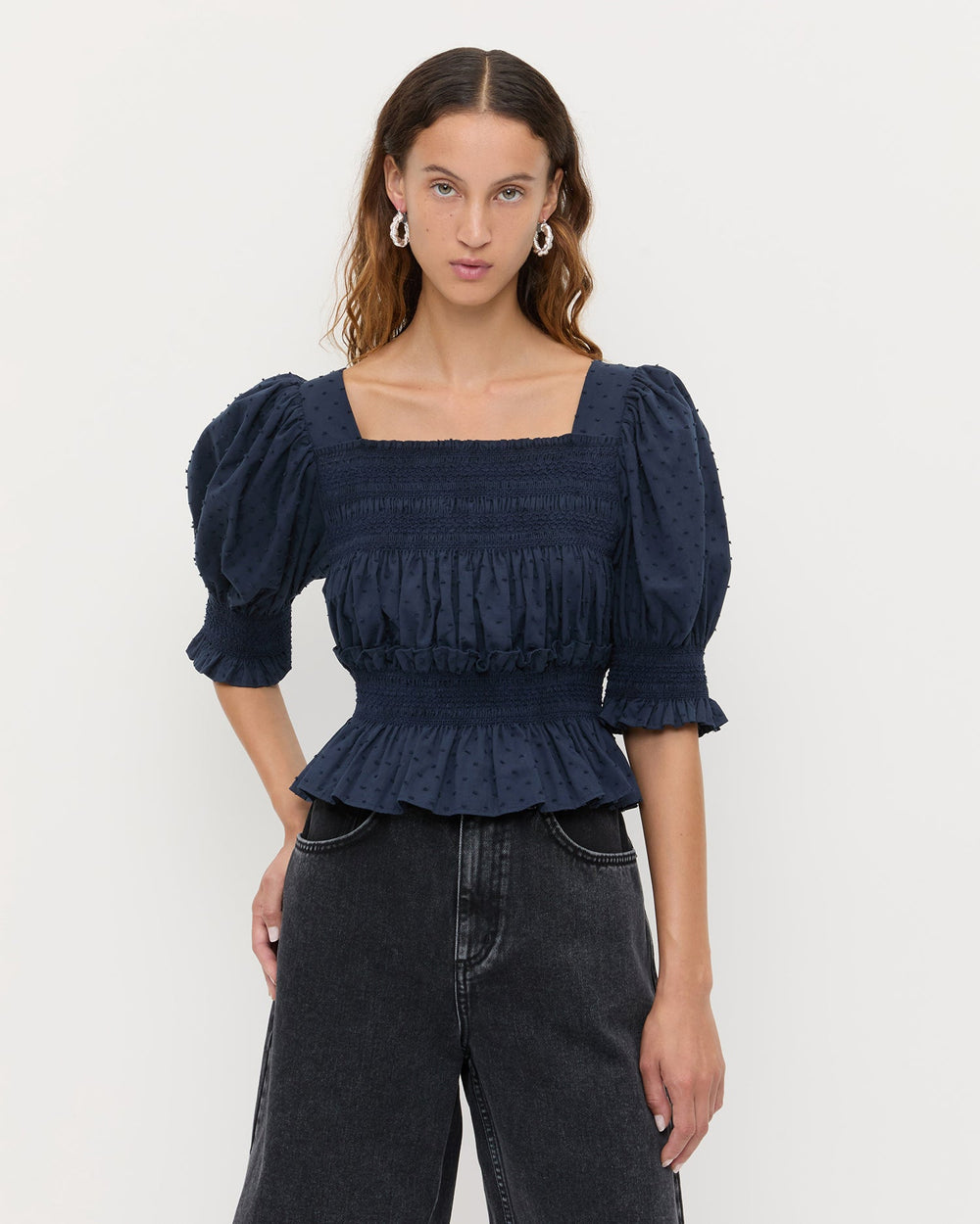 Nicola Smocked Blouse | Women Loeffler Randall