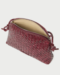 Loeffler Randall Women | Mallory Maroon Woven Leather Crossbody