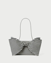 Valerie Black/White Gingham Bow Bag | Women Loeffler Randall