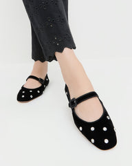 Ginger Black/Crystal Velvet Mary Jane | Loeffler Randall Women