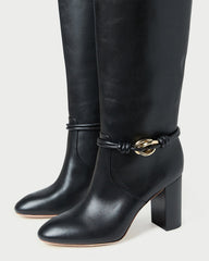 Loeffler Randall Women | Goldy Black/Gold Leather Tall Boot