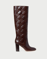 Goldy Espresso Woven Leather Tall Boot | Women Loeffler Randall