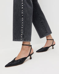 Rio Black Satin Kitten Heel | Women Loeffler Randall