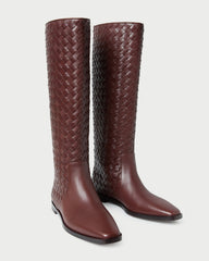 Tilly Espresso Woven Leather Boot | Loeffler Randall Women