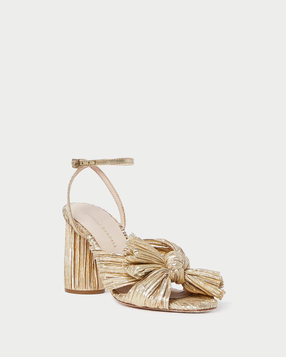 Camellia Gold Pleated Bow Heel | Women Loeffler Randall