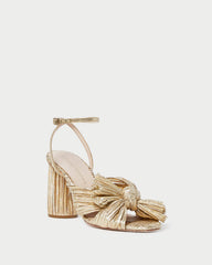 Camellia Gold Pleated Bow Heel | Women Loeffler Randall