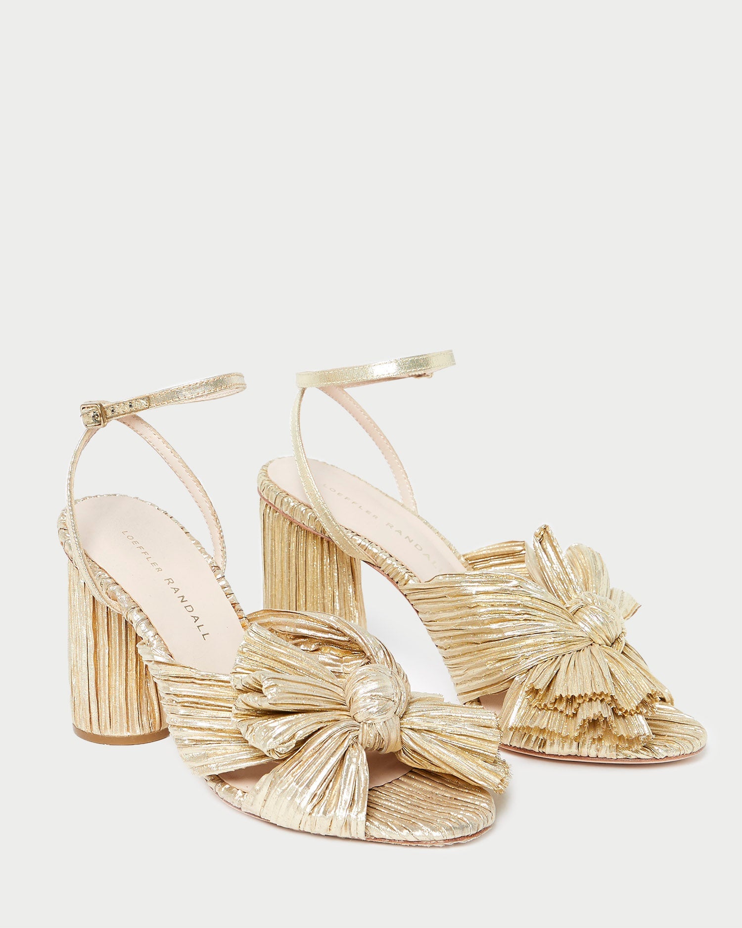 Camellia Gold Pleated Bow Heel | Women Loeffler Randall