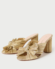 Penny Gold Pleated Bow Heel | Loeffler Randall Women