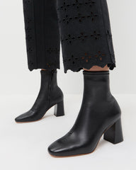 Loeffler Randall Women | Elise Black Leather Stretch Bootie