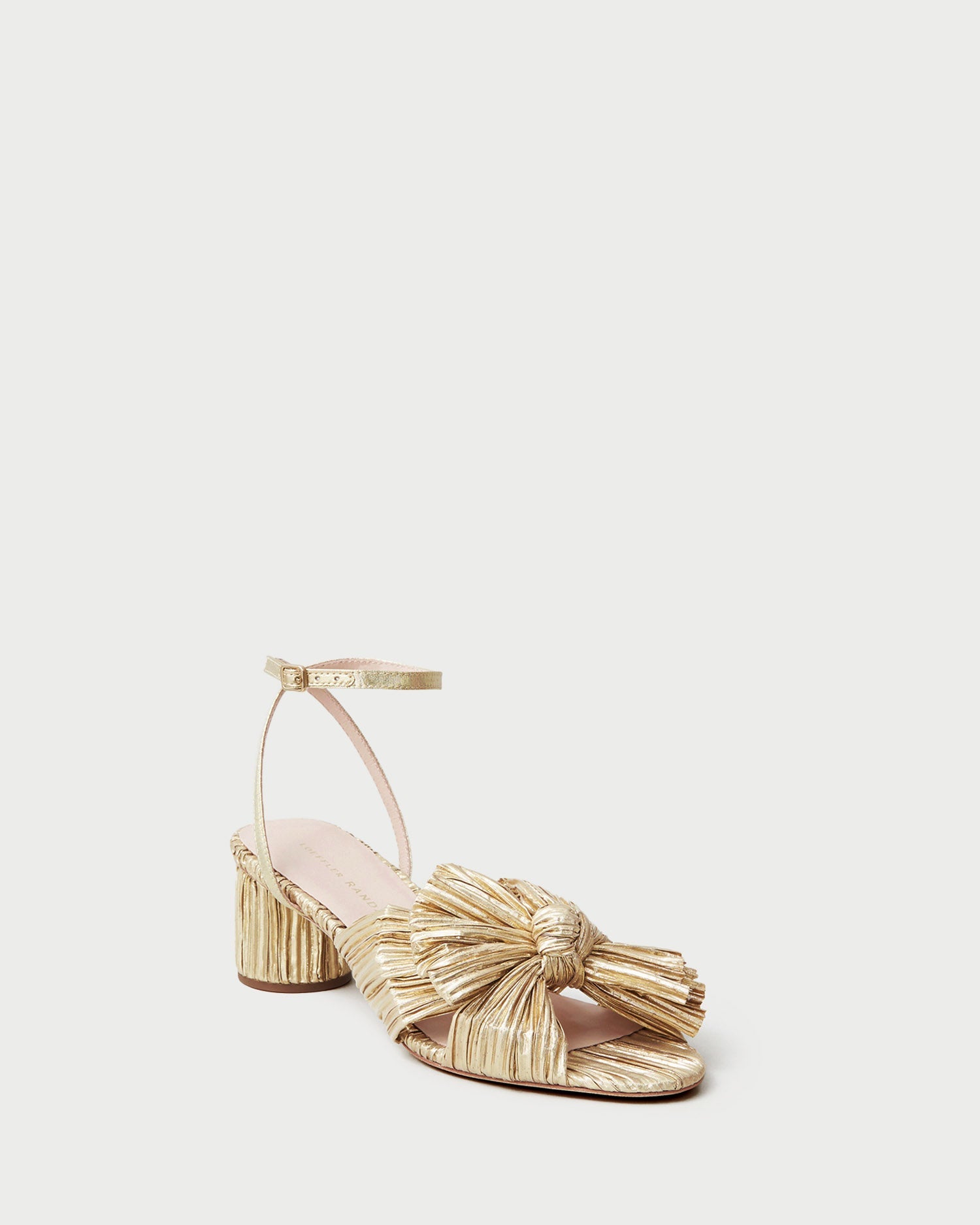 Dahlia Gold Pleated Bow Heel | Women Loeffler Randall