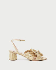 Dahlia Gold Pleated Bow Heel | Women Loeffler Randall