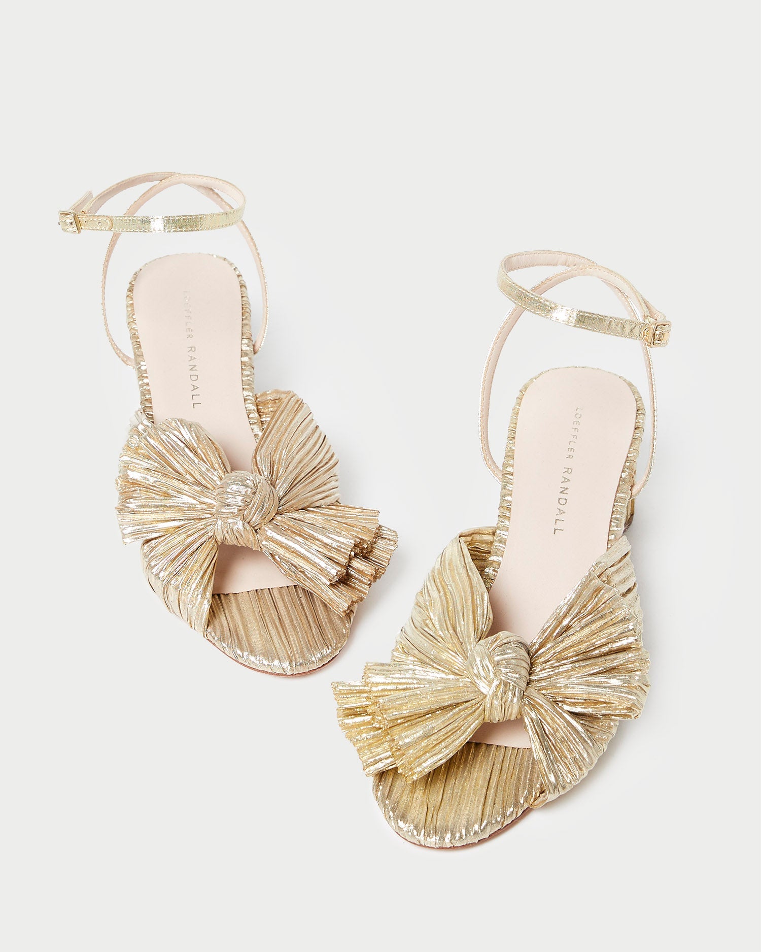 Dahlia Gold Pleated Bow Heel | Women Loeffler Randall